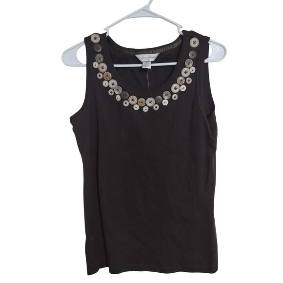 Christopher & Banks Tops - Christopher and Banks Blouse Brown Small Button Detail On Collar‎ Classic